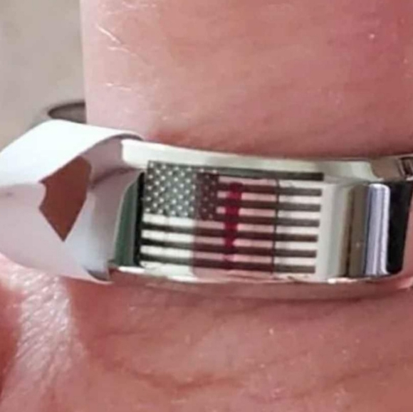 New titanium American flag ring 7 11 12
